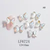 Nail Art Decorations 5 -stcs/lot Korea Aurora AB glas Elegant vlinder Gem Shiny Crystal Alloy Accessoires UV Gel Poolse Charm Diamond B0346N