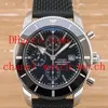 Top Quality Superocean Heritage II A1331212 Black Dial And Rubber Band Mens Quartz Watches Men's Wristwatches207f