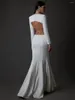 Casual Dresses Modphy Sexig Backless Maxi Dress for Women Crystal Chain Design Mermaid Long Tight Elegant Party Evening Vestidos 2023