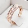 Bröllopsringar Caoshi Chic Rose Gold Color Ring Female Engagement Party Accessories Dainty Exquisite Bands Shiny Zirconia Jewelry Gift