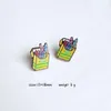 Stud Earrings Cute Teacher School Appreciation Gift Bus Apple Pencil Back 2 Gifts Jewelry Wholesale