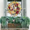 Декоративные цветы дверь передняя венок искусственное гирлянда День Благодарения Осветный шелковый цветок