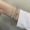 Charm Armband VSNOW Trendy Moonstone Multicolor Pärledarmband för kvinnor Kreativ oregelbunden simulering Pärlmetallsmycken