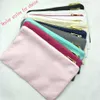 1pc 12oz solid color cotton canvas cosmetic bag with gold metal zip gold lining blank 6x9in cotton canvas makeup bag for DIY 9 col182d