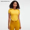 Camisas ativas ioga apertada Sexy Slim Fit Women Women Short Slave Crop Crop Tops
