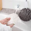 Serviette 1 pièces Chenille essuie-mains cuisine salle de bain boule avec boucles suspendues séchage rapide doux absorbant microfibre 2023
