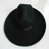 W 100% wełniany wełniany czapkę Fedoras szeroko rozważa 12cm wełniany kapelusz moda Czarna wełna poczuła wełnianą czapkę Fedora Cap B-8242C