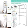 Hooks 2/3layer Thicken Stainless Steel Rack Toilet Cabinet Shelving Kitchen Washing Machine Bathroom Shelf Sundries