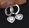 Classic Fashion Rose Gold Silver Heart Shaped Zircon Earrings Bridal earrings Multiple Style Choices