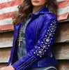 Women's Leather Fashion Casual Pu Lapel Zipper Jacket Coat Top Short Jackets Drill Artificial Trendy Small