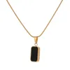 Двухсторонняя черная белая эмалевая эмали натуральное ожерелье для подвески для женщин для женщин из нержавеющей стали.