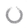 Pulseira de moda de moda retro full diaml cuban pulseira