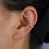 Brincos de costas 14K Batilhas de zirconia cúbica de ouro 14k Manguarda de orelha redonda para mulheres | Clip na cartilagem