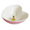 Candle Holders Burner Bowl Desk Topper Holder Heart Stick Ceramic Desktop Decor