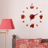 Wandklokken 3D DIY Romeinse nummers Acryl Mirror Sticker Clock Home Decor Mural Decals Christmas Halloween Giftwall