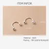 Stud Earrings Hook 925 Sterling Silver Small Synthetic Pearls For Women Girls Student Ball Nut