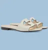 Everyday Wearing Women Interlocking Sandals Shoes Suede & Leather Flip Flops Cut-out Slide Flats Summer Lady Slip On Beach Slippers EU35-43