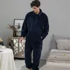 Ropa de dormir para hombre FZSLCYIYI, conjunto de pijamas de invierno para mujer, ropa de casa de franela gruesa y cálida, ropa de casa para mujer, traje