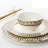 Dinnerware Sets Soup Bowl Plates Dinner Set Breakfast Cutlery Fruit Tableware Salad Vaisselle De Luxe Dining