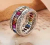 Cluster Rings YaYI Fine Jewelry Fashion Princess Cut Natural GemStones Moissanite Zircon Silver Color Engagement Wedding Party (No Glue)