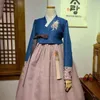 Etniska klädda damer Hanbok Korea Original Importerat tyg Mother Wedding Toast Birthday Party Dress Performance Costume