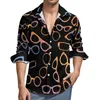 Chemises décontractées pour hommes lunettes colorées chemise lunettes drôles à manches longues graphique Harajuku Blouses automne rétro vêtements surdimensionnés