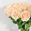 Fleurs décoratives Couronnes 10Pack Blanc Rose Artificielle Rose Branche Faux Fleur De Soie Fleur Bouquet De Mariée Pour La Fête De Mariage Maison Valenti