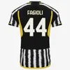 Fans Player Soccer Jerseys 2023 2024 Home Away MILIK DI MARIA VLAHOVIC KEAN POGBA CHIESA Mckennie LOCATELLI Maillot de football 22 23 24 Kits Hommes Meilleur Jersey