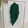 Hijab Lungo Khimar Fascia Sciarpa Confezione 2 Strati Crepe Voile Donne Musulmane Moda Ramadan Preghiera Fascia Abbigliamento islamico all'ingrosso 230512