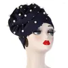 Berretti Beanie/Skull Caps Foulard europeo e americano Cappello Super Large Flower Nail Pearl Musulmano Baotou Tinta unita HatBeanie/Skull Wend22