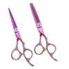 Tesoura de cabelo para cortes de cabelo 5,5 "6" Dragão roxo Japão 440c Corte barbeiro de parafuso ajustável Shears Salon 9002#