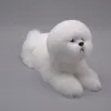 Simulering Animal Pet Dog Realictic Bichon Frise Dog Fur Animal Pet Model Home Decoration Valp
