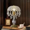 Lampes de table lumière luxe français Simple moderne lampe chambre chevet salon rétro cristal cuivre