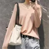 Suéteres de mujer 2023 moda coreana suéter con cuello en V de manga larga de mujer de punto corto otoño primavera camisa de base fina Top PZ3503