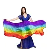 Scen Wear Belly Dance Silk Veil Shawl For Women Light Hand kastad halsduk Wraps Gradient Performance Scarves 250 cm 270 cm