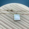 Hanger kettingen eenvoudige ronde vierkant natuurlijke parelmoer shell voor vrouwen mode 2023 meisje geschenken sieraden