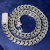 Hip Hop Iced Out Moissanite Diamond Clasp 8mm 10mm 12mm 14mm Stainless Steel Pvd Gold Plated Miami Cuban Link Chain