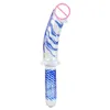 Crystal Glass Hold Heat con Big Anal Dildo G-point Stimolazione Masturbazione Donne Sex Toy Stack