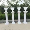 2PCs Fashion Wedding adereços de casamento decorativo colunas romanas de plástico branco Pilares de flor da estrada de vaso de flores para o evento