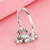 Crystal Diamond Clover -ringen voor Pandora Authentieke Sterling Silver Party Sieraden Designer Ring Set voor Women Sisters Gift Luxury Ring met originele doos Groothandel