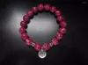 Strand 8mm Red Regalite Bracelet Natural Stone Lotus Charm Rounds Bracelets Bracelets Oração de Yoga Mala