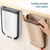 Waste Bins Folding Trash Can For Kitchen And Car Wall Mounted Cabinet Door Hanging 230512