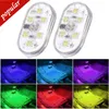 NIEUW 2PCS Auto Mini LED Interieur Mood Light USB Oplaadbare magnetische draadloze aanraaklicht Licht Licht Licht auto Interieur Accessoires