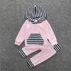 Ensembles de vêtements Born Baby Girl Splicing Vêtements Hoodies Manches longues Contton Infant UnisexSweatwear SpringAutumn Suit 2pcs