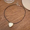 Chaînes mignon amour coeur collier pour femmes filles Kpop mode cire corde chaîne colliers esthétique Grunge Y2k accessoire bijoux