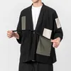 Roupas étnicas quimono homem japonês cardigan yukata jaqueta masculina homens japão harajuku streetwear roupas samurai haori obi