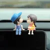 New Cute Car Decoration Lovely Cartoon Couple Action Figure Figurines Balloon Ornament Auto Interior Dashboard Accessories Girl Gift