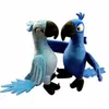 2pc فيلم Rio Figure Blu Jewel Plush Toys Macaw Parrot Blue Birds Toy Doll330p