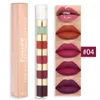 Lip Gloss Satter 5 kleuren vloeibare lippenstift waterdicht matglazuur pigment rood langdurige vrouwen make -up lipgl