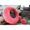 Steering Wheel Covers Warm Car Set Flannette Long Wool Cover Cold Protection For 36-39CM Styling Steering-wheelSteering